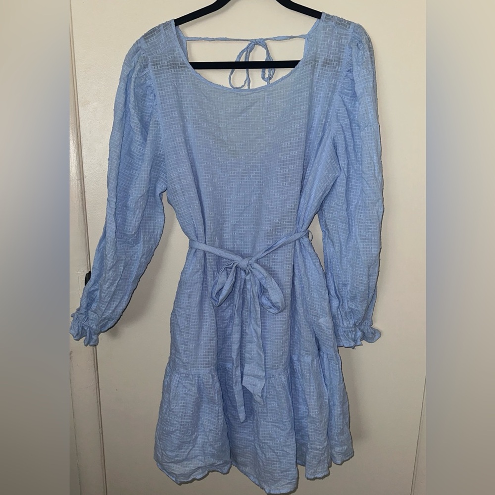 Eloquii Sky Blue Textured Dress